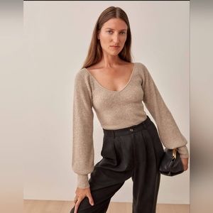 Reformation Hart Sweater in Oatmeal S